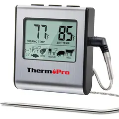 undefined - Termómetro ThermoPro TP16 Digital para Horno y Parrilla con Temporizador