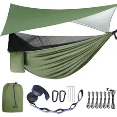 undefined - Hamaca De Camping Gymolo Con Mosquitera Y Lona Impermeable Para Viajes
