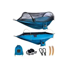 undefined - Hamaca para Acampar AnorTrek Doble con Mosquitera y Soporte Ligero