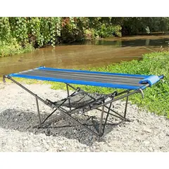 MACSPORTS - Hamaca Mac Sports Topnotch Plegable Portátil Para Camping Azul Y Gris