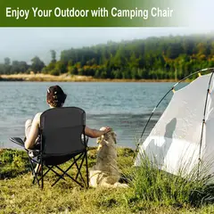 undefined - Silla Plegable Para Camping Con Bolsa Refrigeradora Y Diseño Resistente