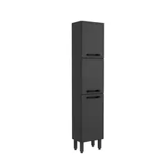 BERTOLINI - Alacena Despensa de Cocina Estilo En Acero 40cm 3 Puertas Gris