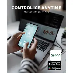 SILONN - Máquina para Hacer Hielo Nugget Producción de 15 kg/día con WiFi y App Inteligente