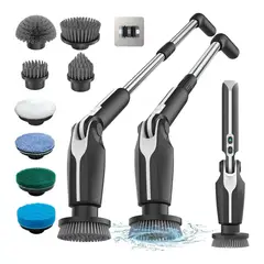 undefined - Limpiador Eléctrico Giratorio para Baño con Control Remoto y 8 Cabezales