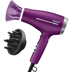 CONAIR - Secador de Pelo de Viaje con Mango Plegable y Smart Voltage con Difusor y Concentrador