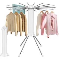 undefined - Tendedero Plegable AUXTUR de 4 Patas con Ruedas y Sistema de Poleas para Ropa