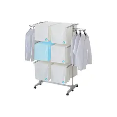 undefined - Tendedero Plegable con Ruedas de Acero Inoxidable con 48 Varillas de Secado