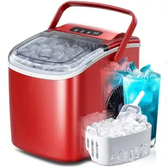 CRZOE - Máquina para Hacer Hielo Producción de 12 kg/día con Autolimpieza y Asa Portátil