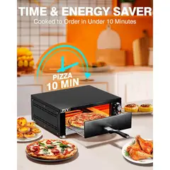 undefined - Horno Eléctrico para Pizza PYY 31 cm de Encimera con Temporizador y Acero Inoxidable