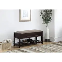 undefined - Banco Redondo Rouen con Asiento Acolchado y Almacenamiento Oculto