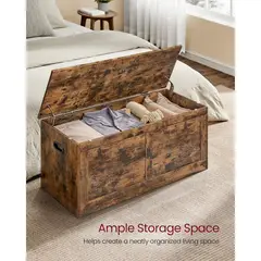 VASAGLE - Baul Marrón Con Tapa Segura Y Baúl Integrado