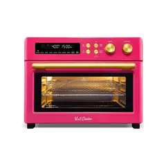 VAL CUCINA - Horno Tostador con Freidora de Aire 10 en 1 Edición Happy Pink