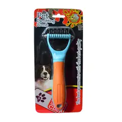 COLMASCOTAS - Cepillo para perro desenredador y cortanudos naranja talla m