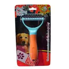 COLMASCOTAS - Cepillo para perro desenredador y cortanudos naranja talla l