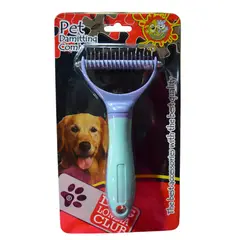 COLMASCOTAS - Cepillo para perro desenredador y cortanudos azul talla l