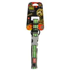 COLMASCOTAS - Collar para perro nautica verde 2.0 cm/cuello 39-56cm