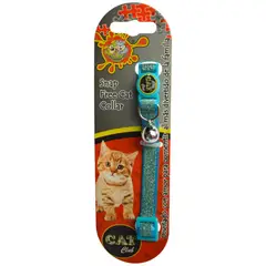 COLMASCOTAS - Collar para gatos escarchado celeste