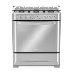 MABE - Estufa de Piso 6 Puestos 76cm Inoxidable Grill Plancha Emc7630nfx0