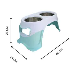 COLMASCOTAS - Comedero Alto para perro Dinastía Azul 47x20.3cm