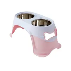 COLMASCOTAS - Comedero Alto para Perro Dinastía Rosa 47x20.3cm