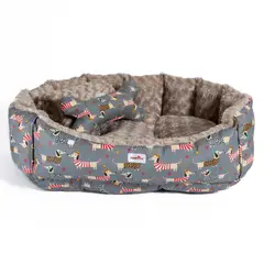 GUAMBA - Combo Cama Mascota Mediana 60x70cm Frenchy Gris