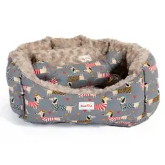 GUAMBA - Combo Cama Mascota Pequeña 50x50cm Frenchy Gris