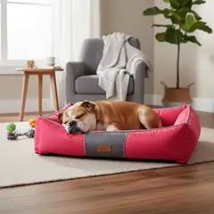 PETIZOOS - Cama en lona impermeable para perro grande negra 90x60x26cm