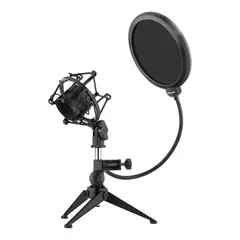 STEREN - Stand de Mesa para Micrófono con Filtro Antipo