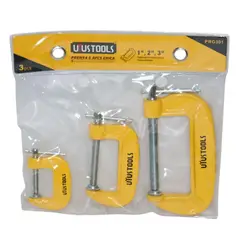 UYUSTOOLS - Juego de Prensas Tipo C 3 Piezas 1 Pulgada, 2 Pulgadas y 3 Pulgadas