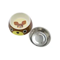 PETIZOOS - Comedero Para Perro Aluminio Mediano Acero Emoji