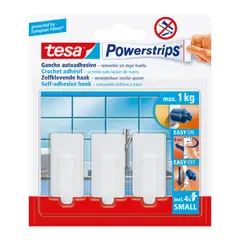 TESA - Gancho Rectangular Blanco Mini X 3 Und.