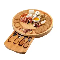 MERTEC - Set Tabla de Quesos con Utensilios Bambú