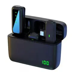 52 BITS - Micrófono Solapa Inalámbrico Sx6 Tipo C Color Negro