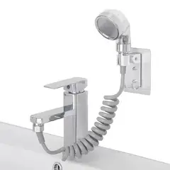 52 BITS - Extensor De Grifo Lavamanos Con Cabezal De Ducha Color Gris