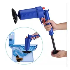 52 BITS - Destapa Cañeria Con Bomba Manual Con Presión para Desagues Color Azul