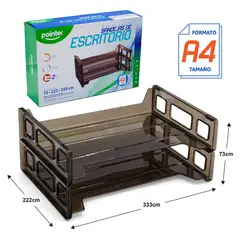 POINTER - Papelera Escritorio Doble Acrílico A4