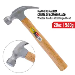 COVO - Martillo de Una Curva Mango de Madera 20 Oz 560 g