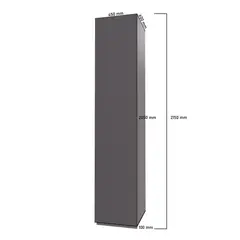 undefined - Alacena Despensa Cocina 200X45X60Cm Una Puerta Con Herraje Premium Color Gris Plomo Alto Brillo