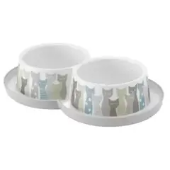 MODERNA - Comedero Para Gato Doble Trendydinner 350ml Maasai