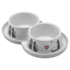 MODERNA - Comedero Para Gato Doble Trendy Dinner 350ml Cats