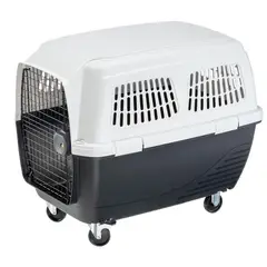 FERPLAST - Guacal para Mascota 65x68x93 cm Clipper 6 Negro Raza Mediana Norma IATA