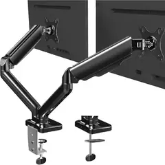 VIVO - Brazo para Monitor Doble con Resorte a Gas Hasta 32" VESA 75/100 Negro