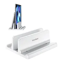 VAYDEER - Soporte Vertical Ajustable Blanco Para Laptop Y Teléfono