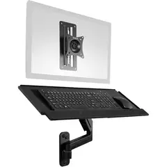 VIVO - Brazo De Pared Para Monitor Con Bandeja De Teclado Y Altura Ajustable