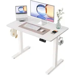 undefined - Escritorio Eléctrico Yihayo Ajustable Blanco Espacioso Ergonómico y Moderno