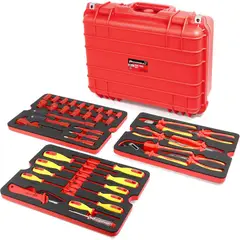 POWERBUILT - Juego Herramientas Electricista 50 Piezas Aisladas 1000 V con Estuche