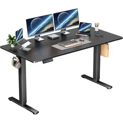 undefined - Escritorio Eléctrico Zibbizo De Pie 122 x 61 cm Negro Con Ajuste De Memoria