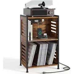 undefined - Soporte Tocadiscos Y&M con Estación de Carga y Almacenamiento de Vinilos