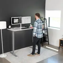 VIVO - Escritorio Eléctrico 150 x 60 cm Pizarra Blanca Ajustable Con Memoria