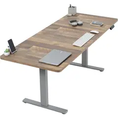 VIVO - Escritorio Eléctrico Ajustable 180 x 76 cm Parte Superior Madera Recuperada